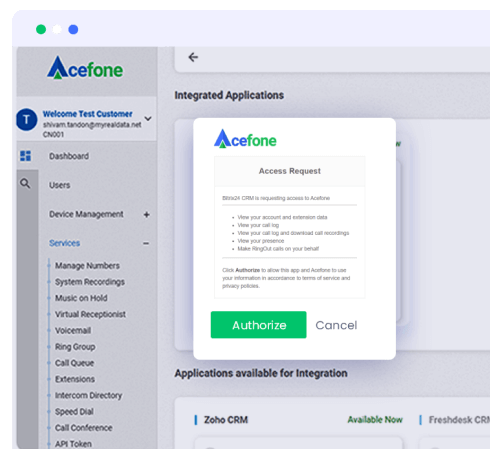 authorising acefone
